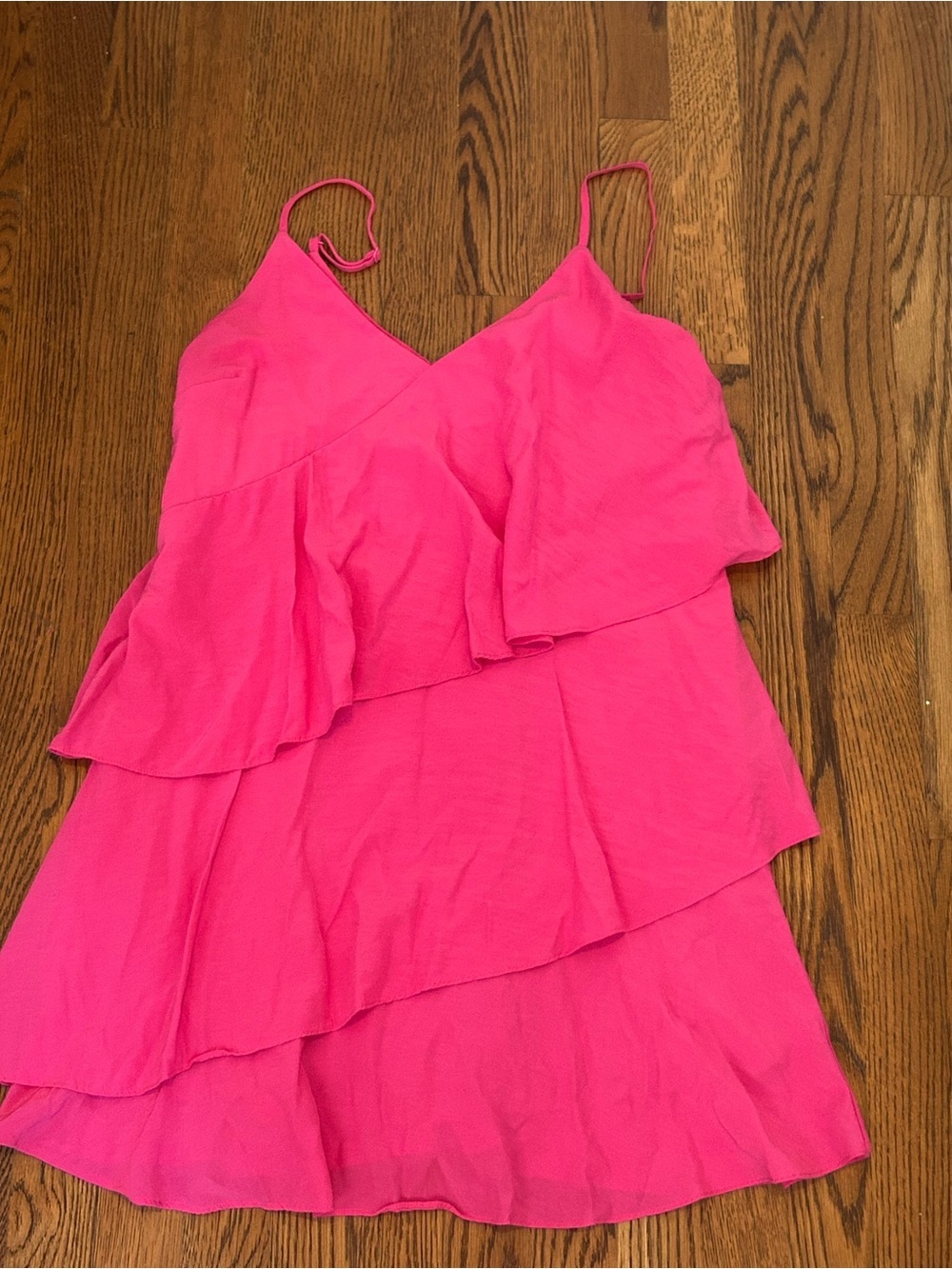 DO+BE Neon Pink Tiered Ruffle Cami dress feminine 247